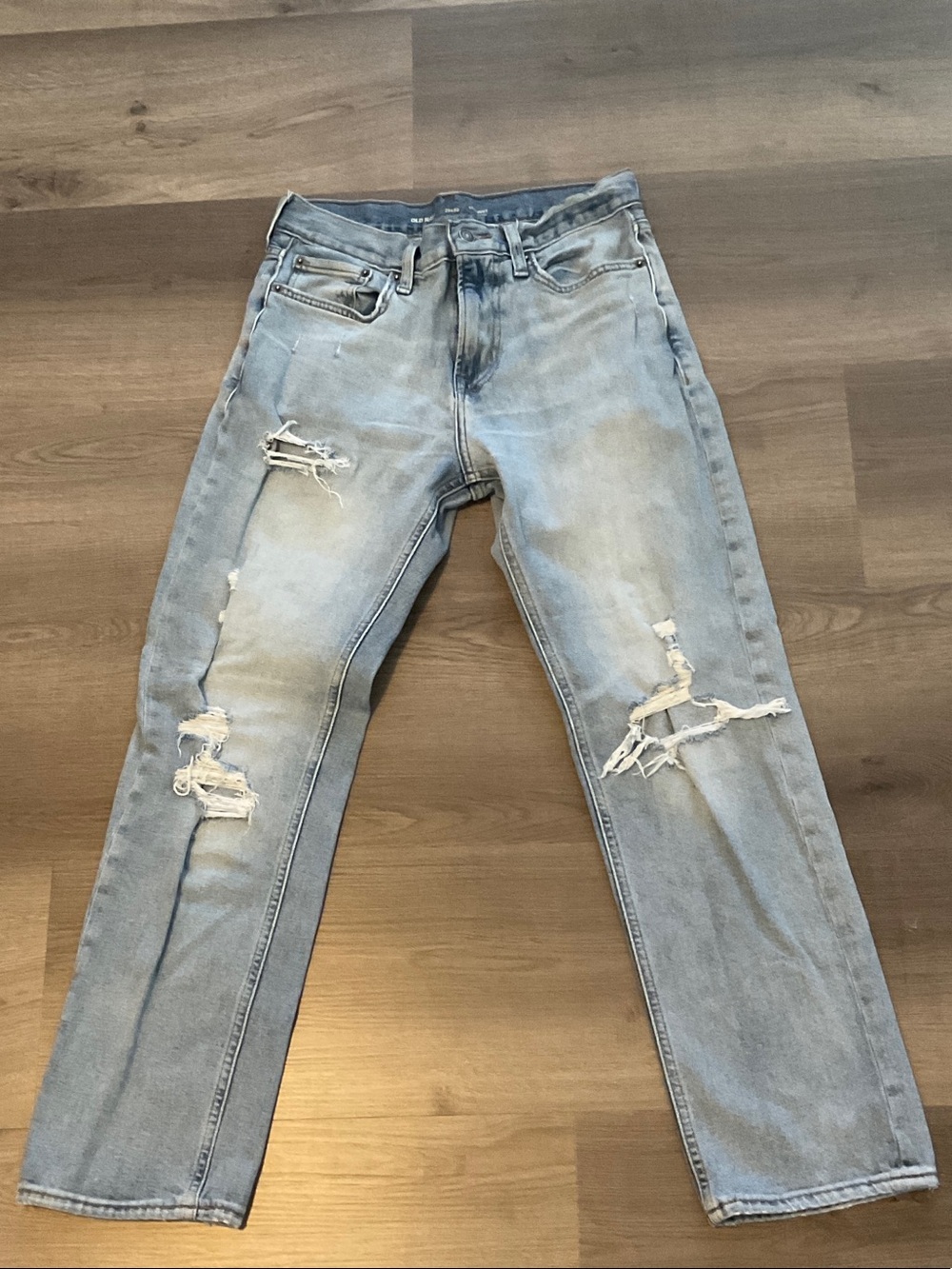 Old Navy Light Blue Distressed Straight Men's Jeans
